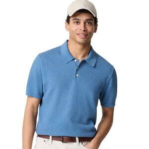 J CREW Blue Basketweave Collared Polo Shirt Size XXL NEW NWT